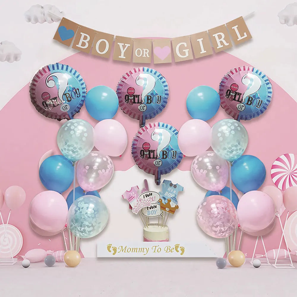 Kit de Décoration Gender Reveal Boy or Girl - Rose & Bleu
