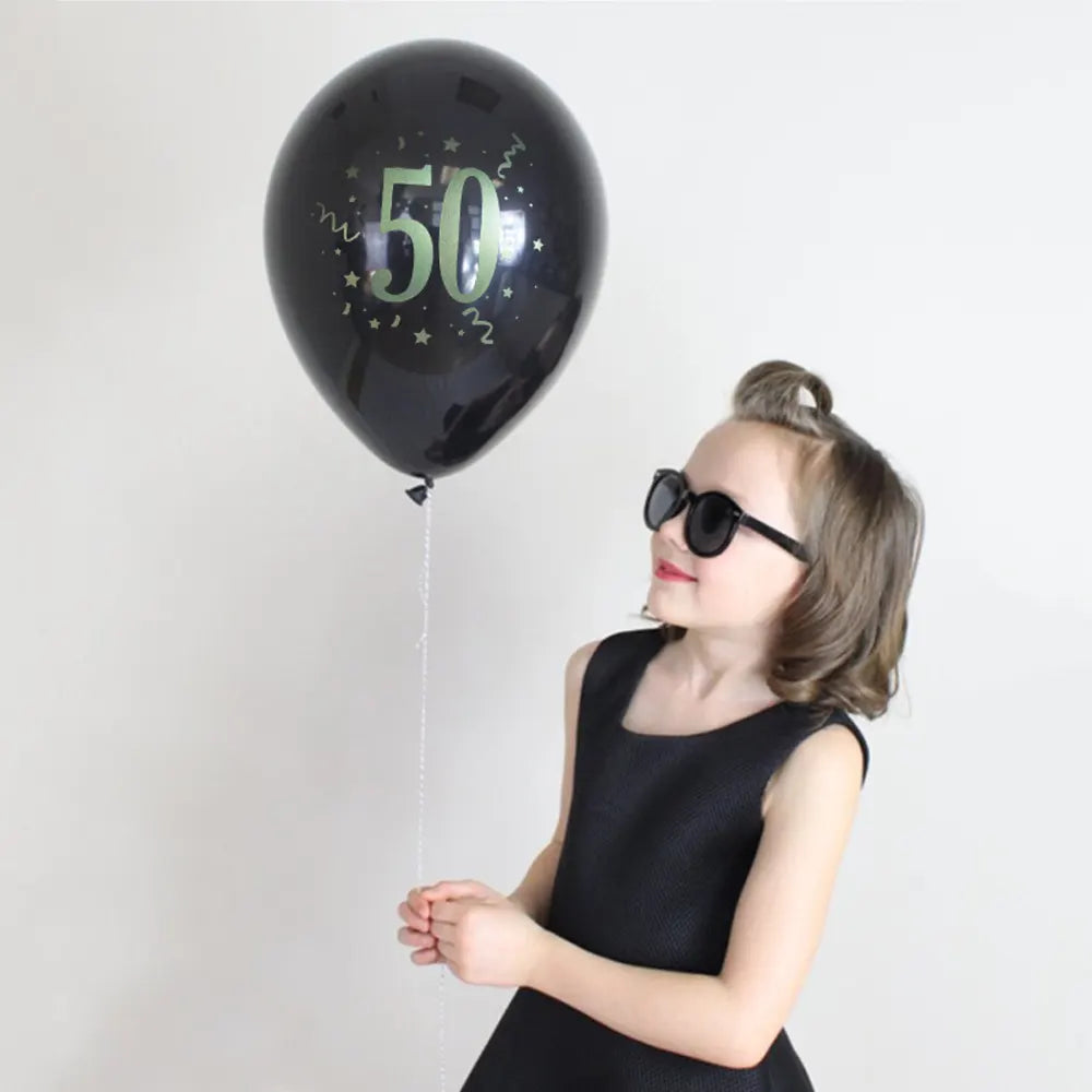 Set de 8 Globos de Látex Impresos con el Número 50 – 30cm