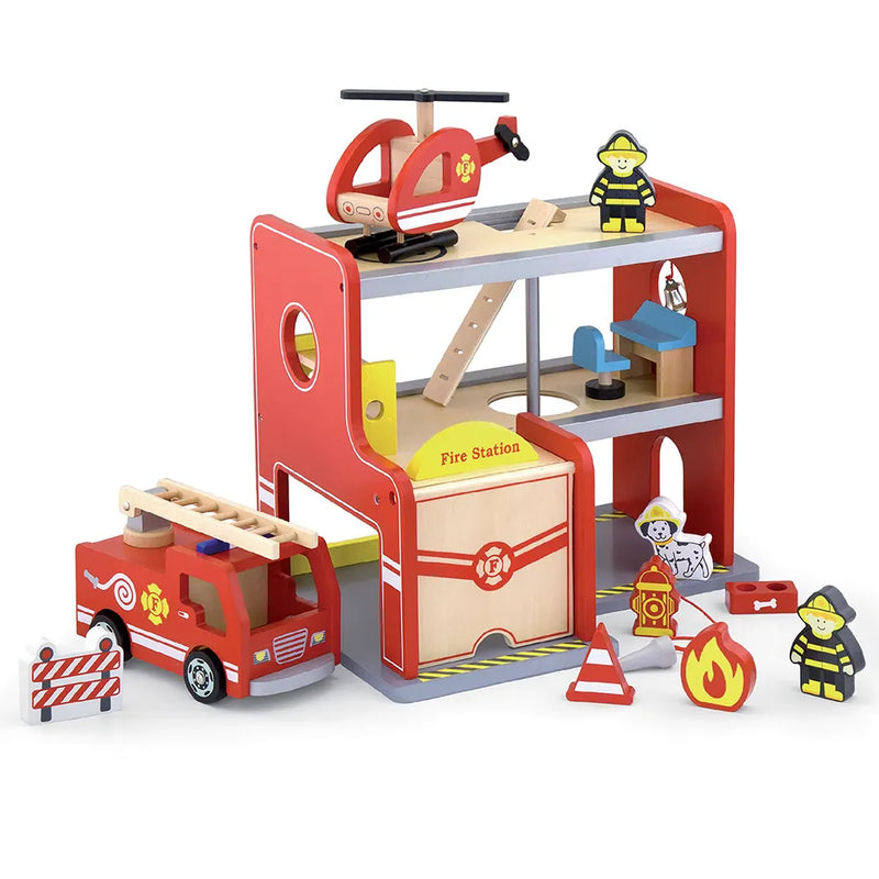 Viga Toys Fire Station - 3Y+
