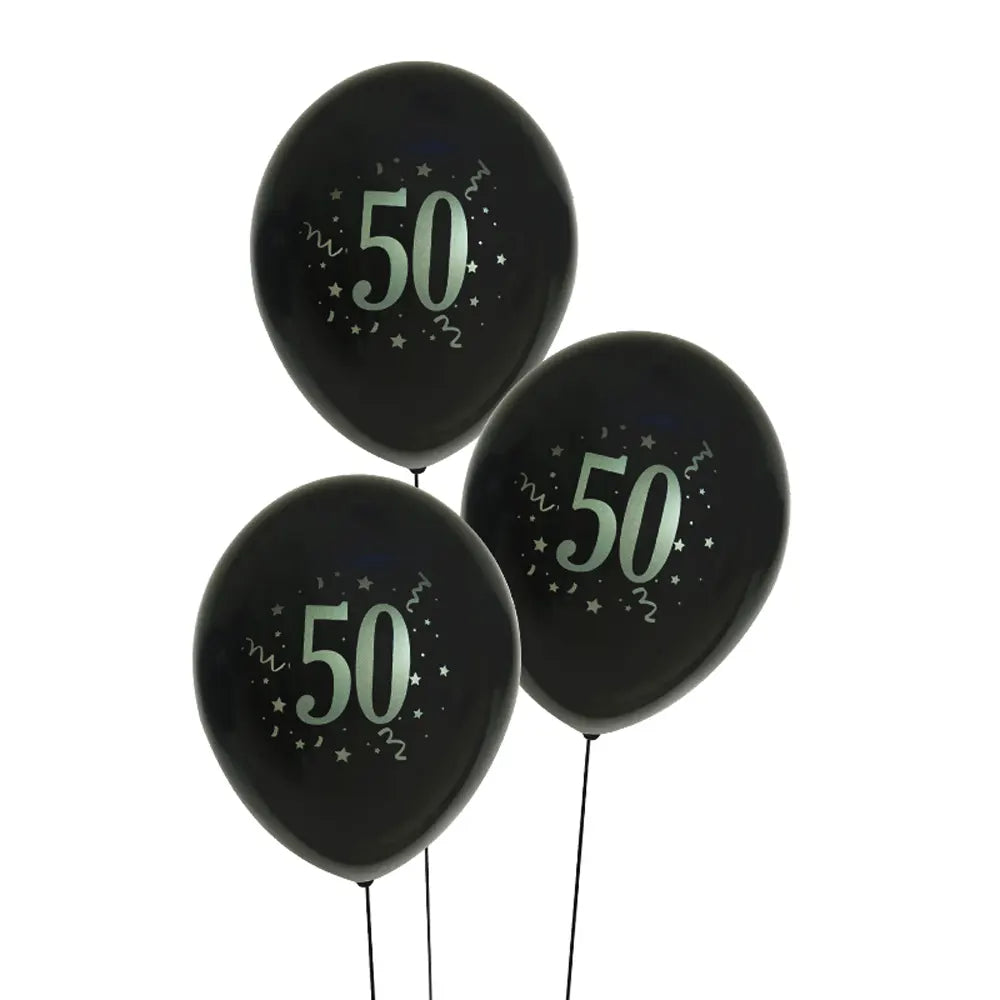 Set de 8 Globos de Látex Impresos con el Número 50 – 30cm