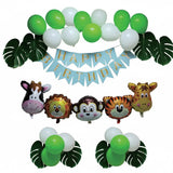 Kit de Décoration Jungle Birthday – Ballons, Feuilles et Animaux