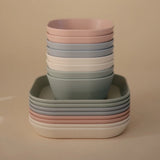 Mushie Ensemble de 2 Bols de Vaisselle Carré - Blush