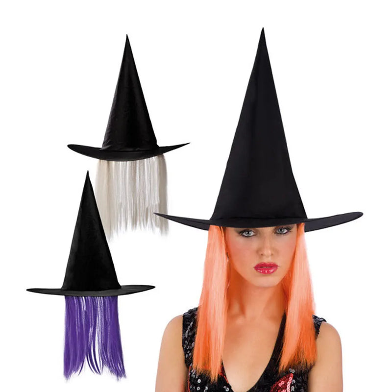 Chapeau de Sorcière avec Perruque (Aléatoire)