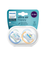 Avent Ultra Air Happy Collection Soothers 0-6m Boy - Pack of 2