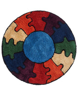 Tapis Rond Cercle Puzzle Doux 122x122 cm Un Amour de Tapis - Multicolore