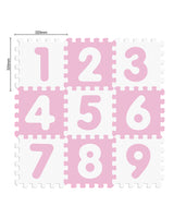 Sunta Tapis Puzzle Numéros 9 Pièces Souple Antibactérien - Rose & Blanc
