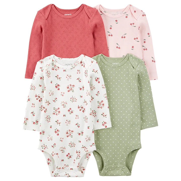 Carter's Pack de 4 bodis de manga larga - Multicolor