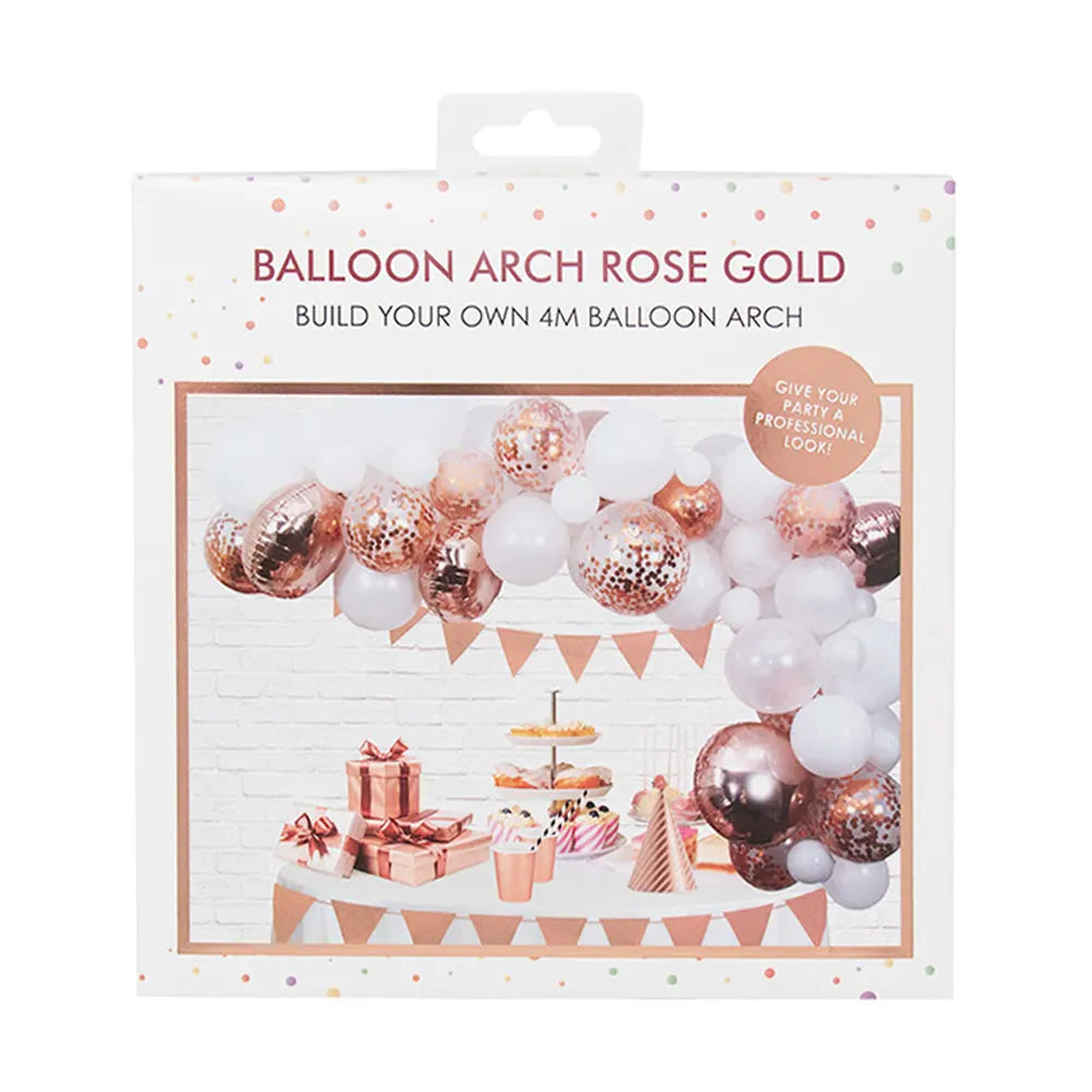 Kit de Arco de Globos de Lujo Oro Rosa y Blanco