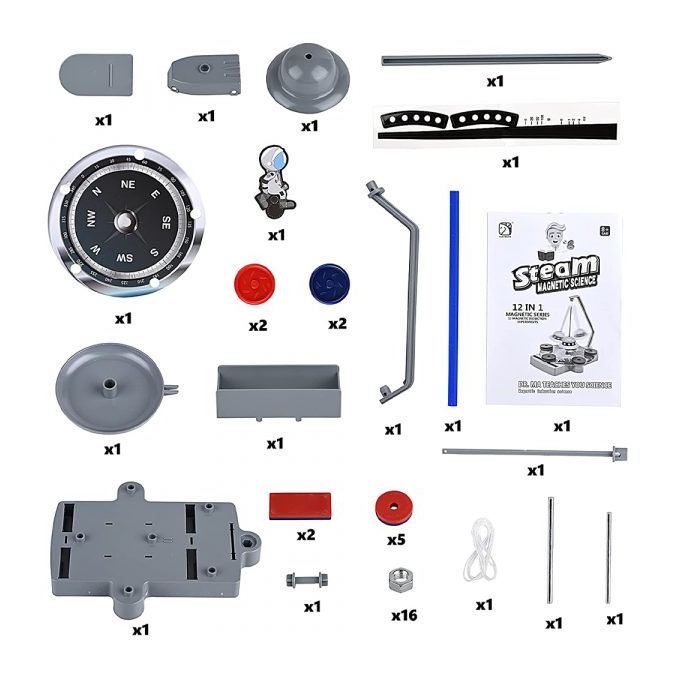 Kit Scientifique Magnétique 12en1 - Expériences STEM - 8A+