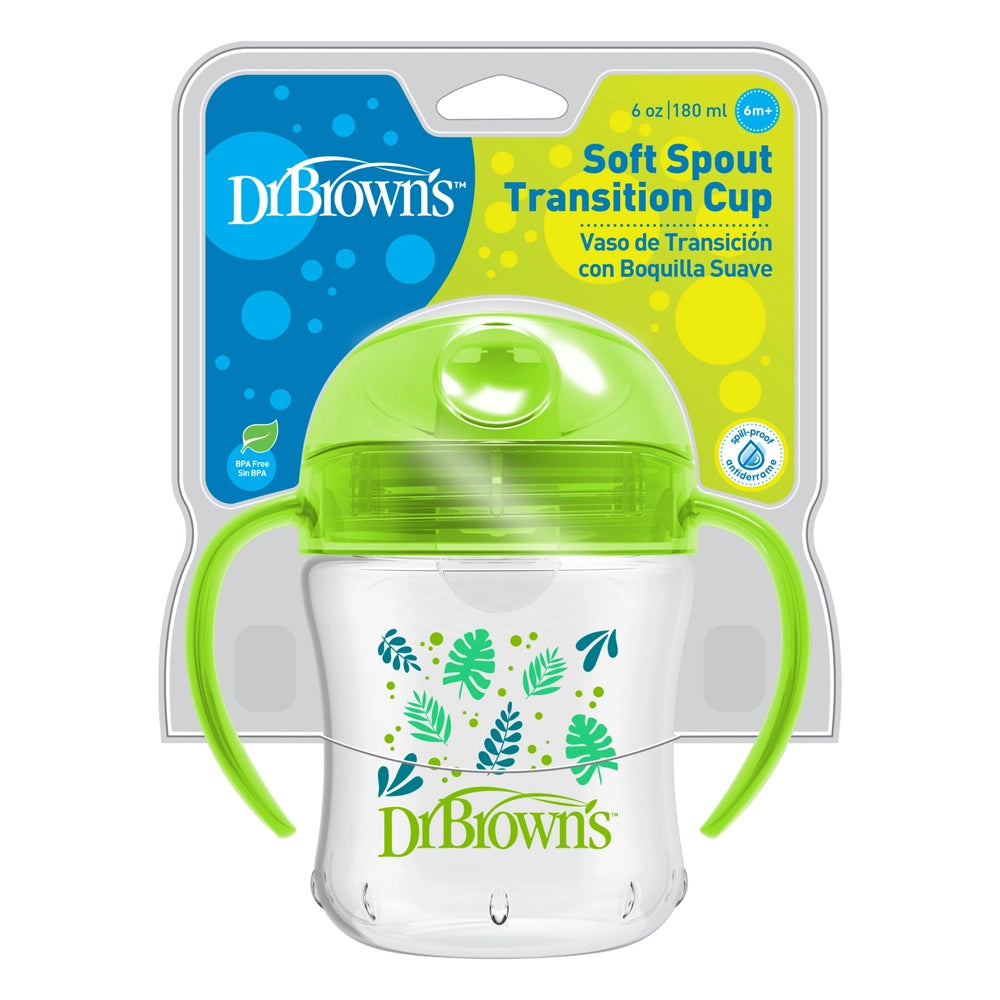Dr. Brown's Gobelet transition 180ml avec poignées 6M+ - Vert