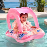 Bouée Géante avec Parasol de Protection - Rose