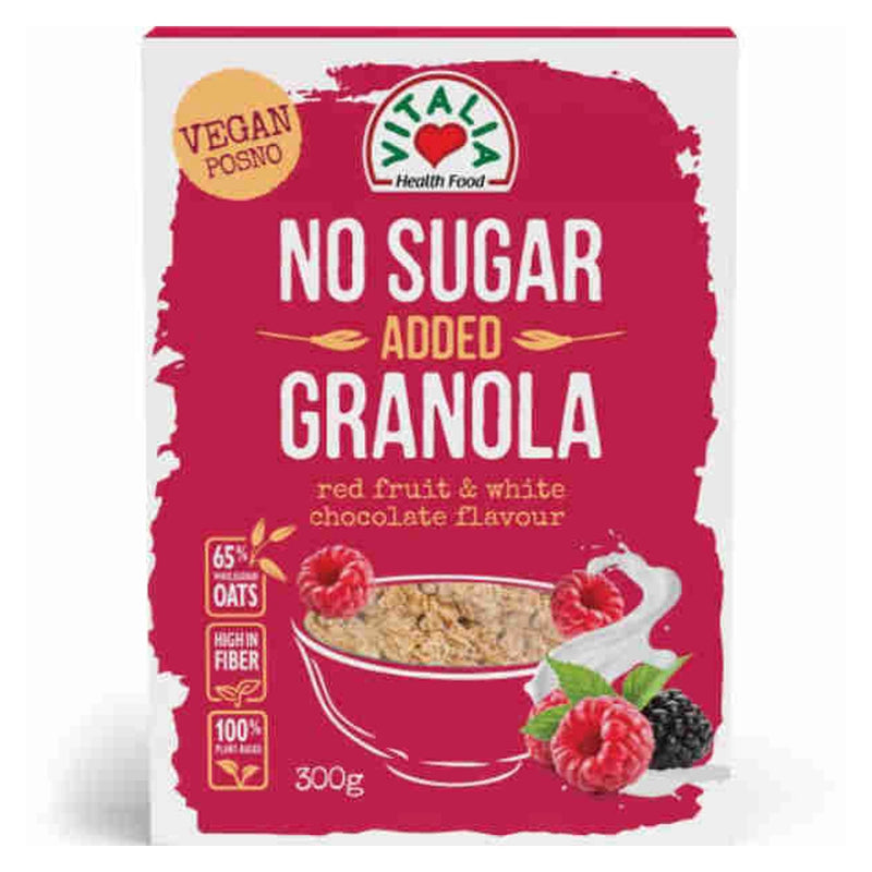 Vitalia Health Food Granola White Chocolate & Red Fruits No Sugar Added - 300g