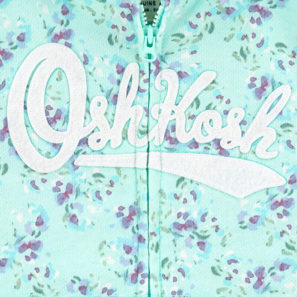 Sweat avec Capuche & Logo Fille OshKosh - Floral Vert