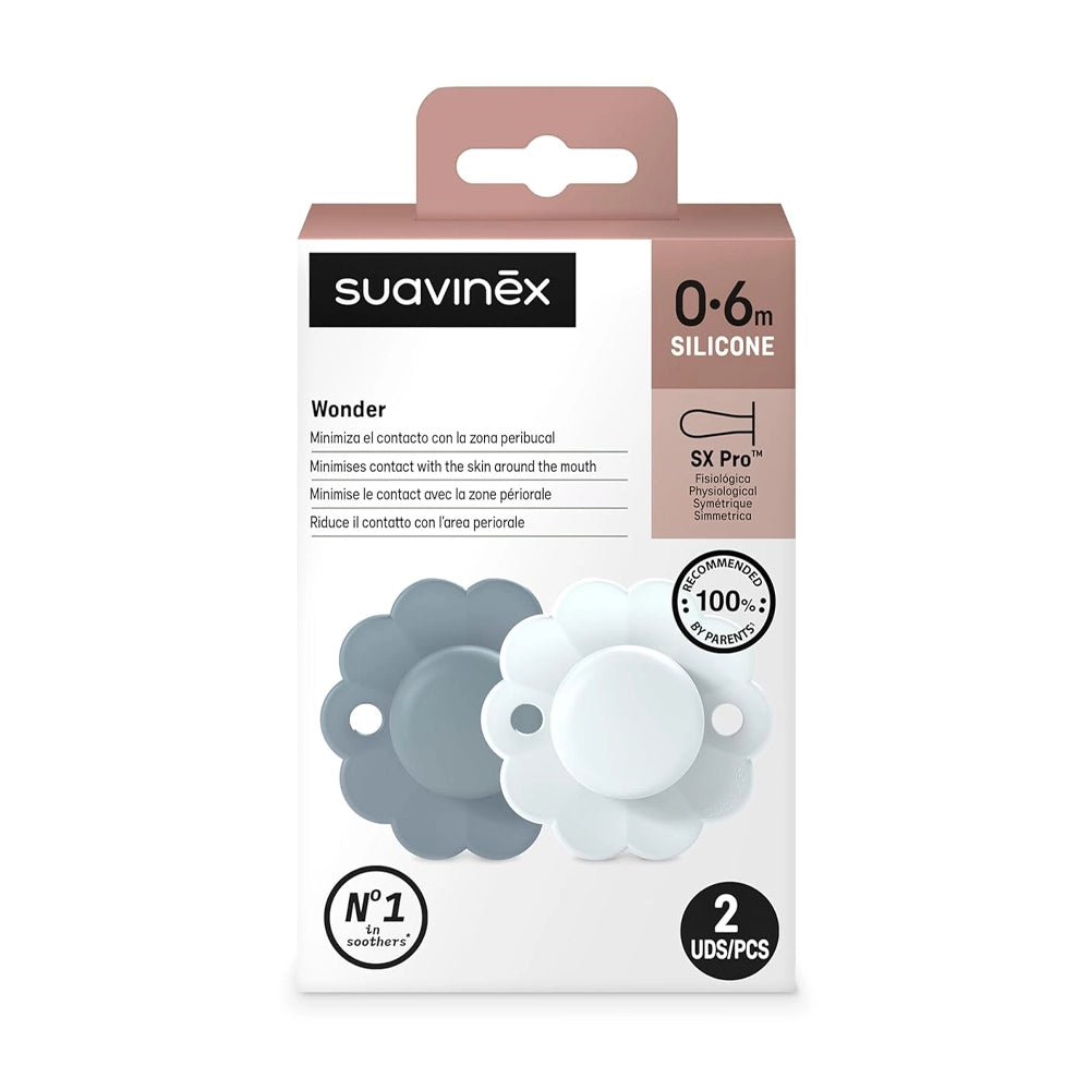 Suavinex Pack de 2 Sucettes Physiologique 0-6M - Lake & Blue