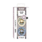 BIBS x LIBERTY Lot de 2 Sucettes Rondes - Eloise Dusty Blue Mix