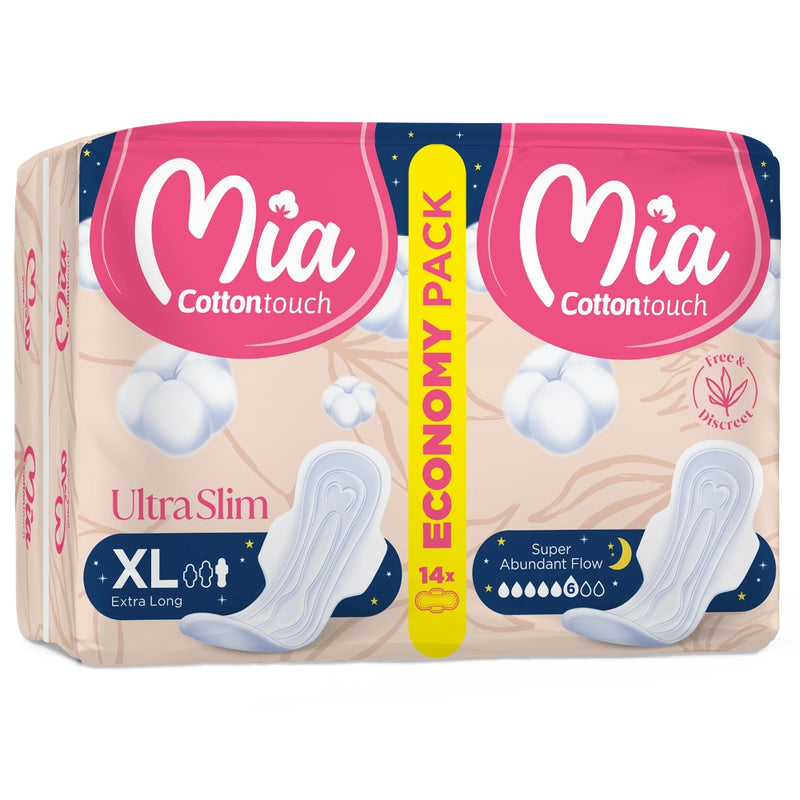 Mia Cotton Touch Ultra Slim Pack Extra Long (XL) Nuit - 14 Pièces