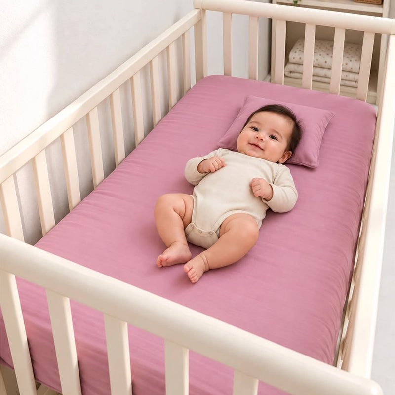 BébéYo Drap Housse et Coussin - Rose