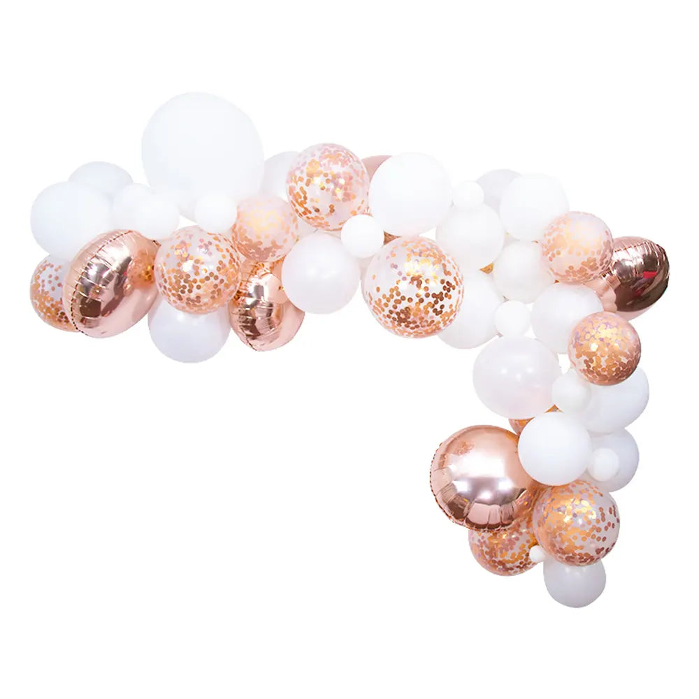 Kit de Arco de Globos de Lujo Oro Rosa y Blanco