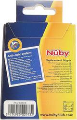 Nuby Lot de 2 Tétines Anti-coliques 1.2.3 Flow - 0m+