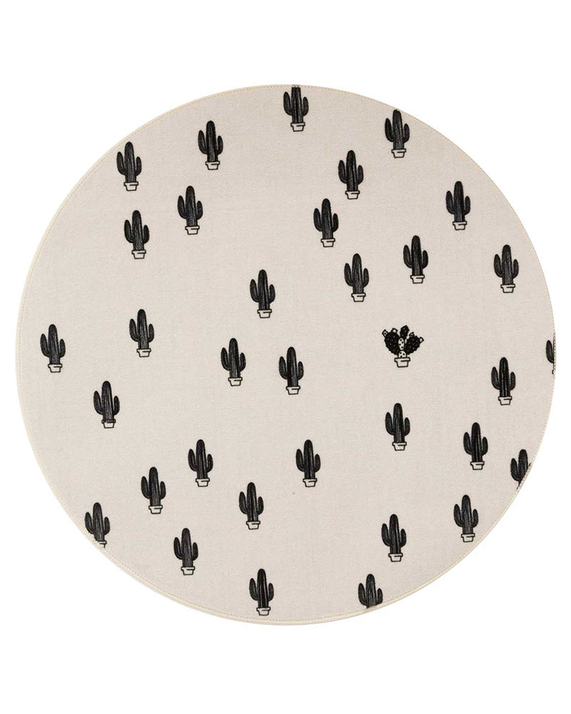 Tapis Rond Prickly One MD 90x90 cm Un Amour de Tapis - Blanc