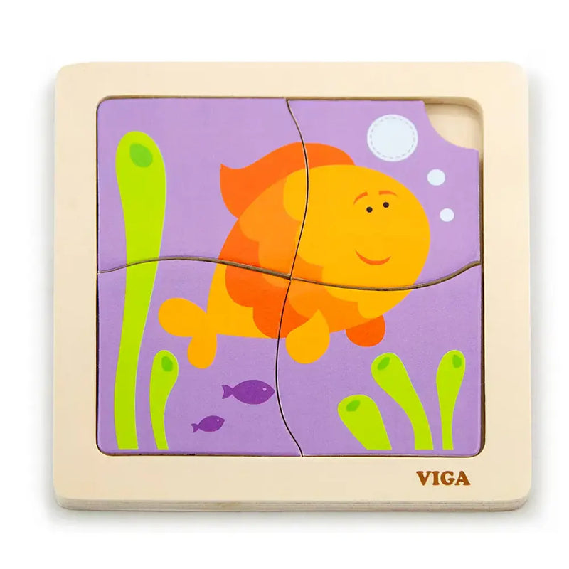 Viga Toys Puzzle Plat Poisson en Bois – 12M+