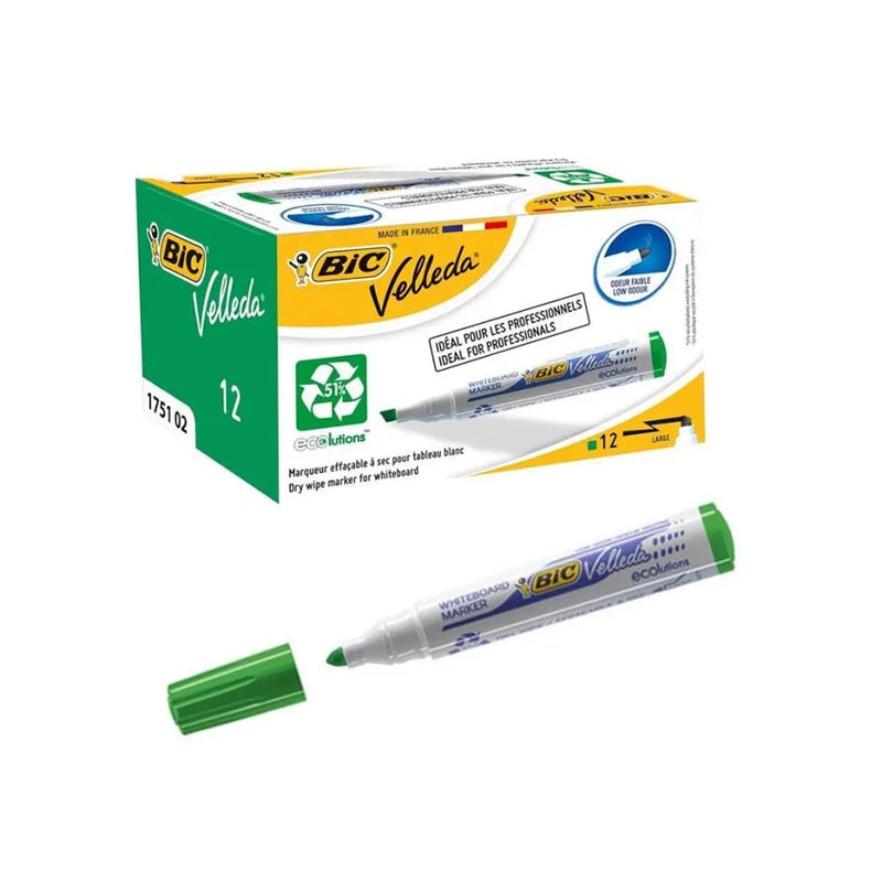 Bic Boîte de 12 Marqueurs pour Tableau Blanc – Vert