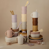 Mushie Ensemble de 2 Bols de Vaisselle Carré - Blush