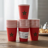 Lot de 10 Gobelets – Drapeau du Maroc