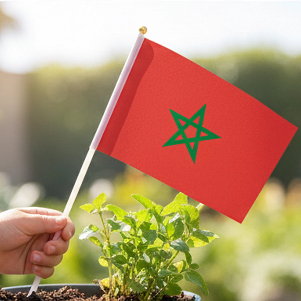 Pequeña Bandera de Marruecos de Tela – 20 × 30 cm