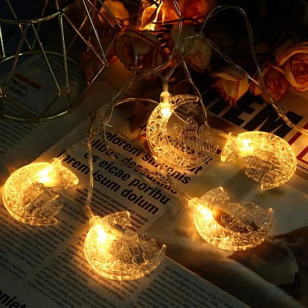 Guirlande Lumineuse LED avec Boîtier à Piles 165cm - Lune Transparente