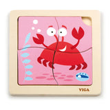 Viga Toys Puzzle Plat Crabe en Bois – 12M+