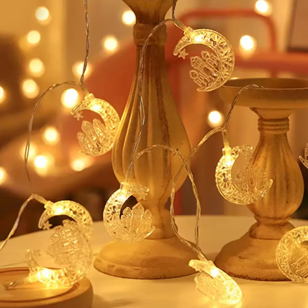 Guirlande Lumineuse LED avec Boîtier à Piles 165cm - Lune Transparente