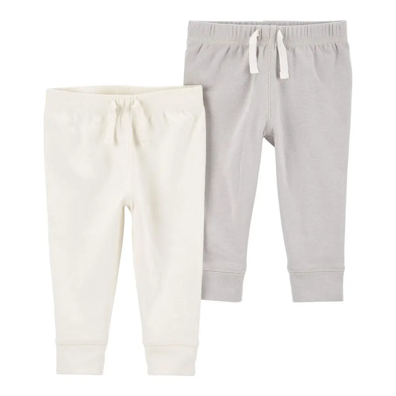 Carter's 2-Pack Pull-On Joggers - Gray & Ivory