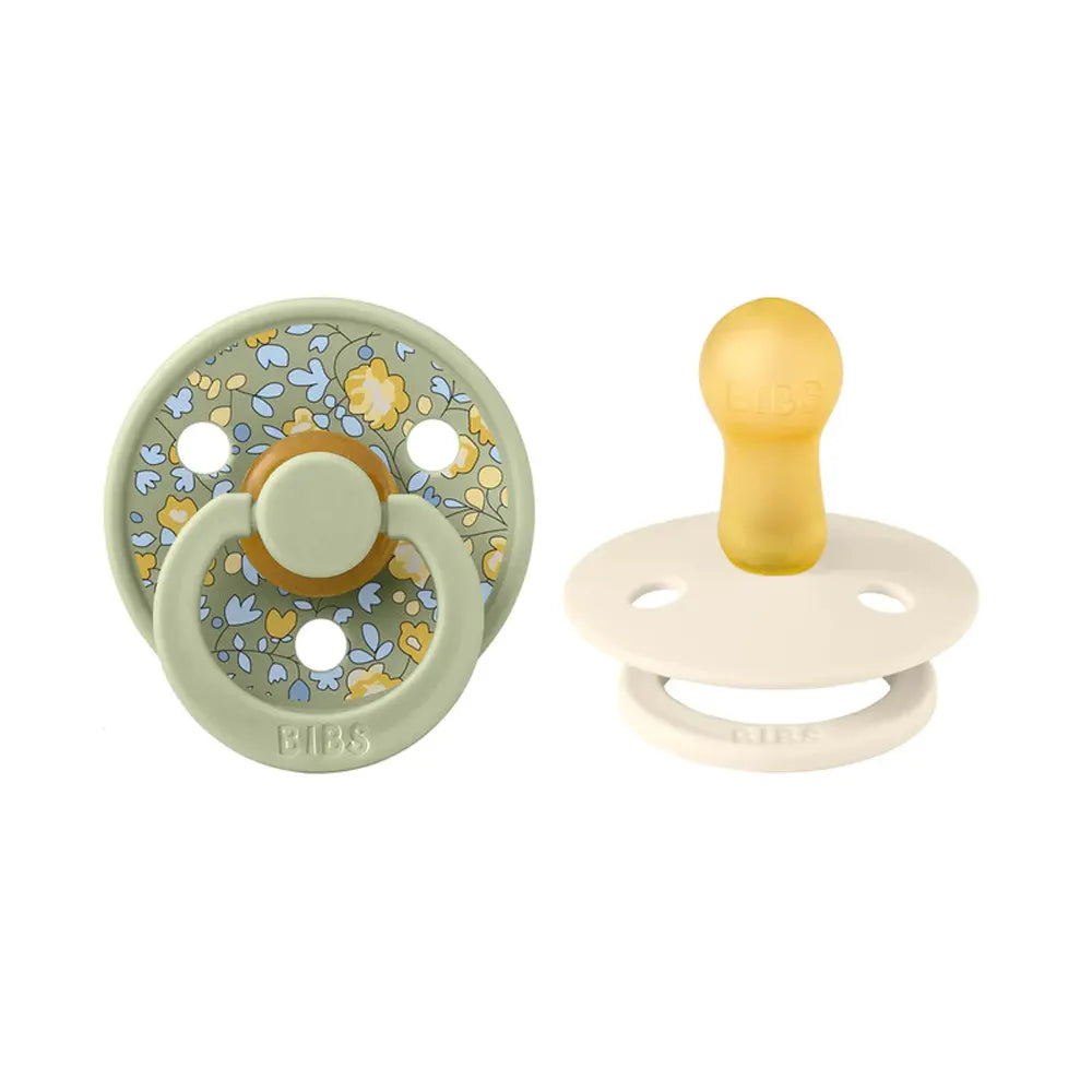BIBS x LIBERTY Pack of 2 Round Pacifiers - Eloise Sage Mix