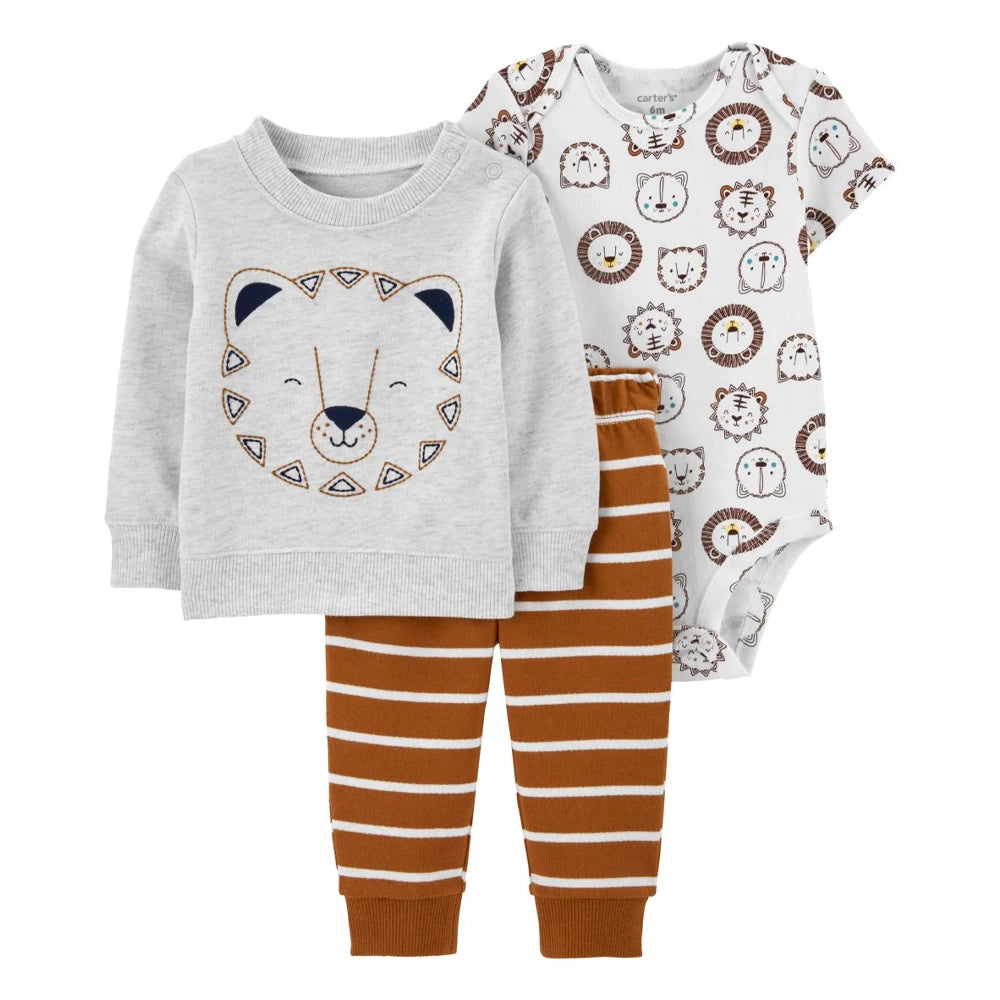 Ensemble 3 Pièces Bébé Carter's - Gris & Marron
