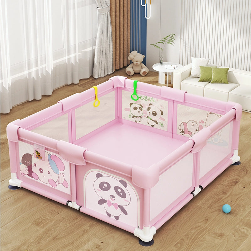 Playpen (150x180cm) with Safety Gate - Pink