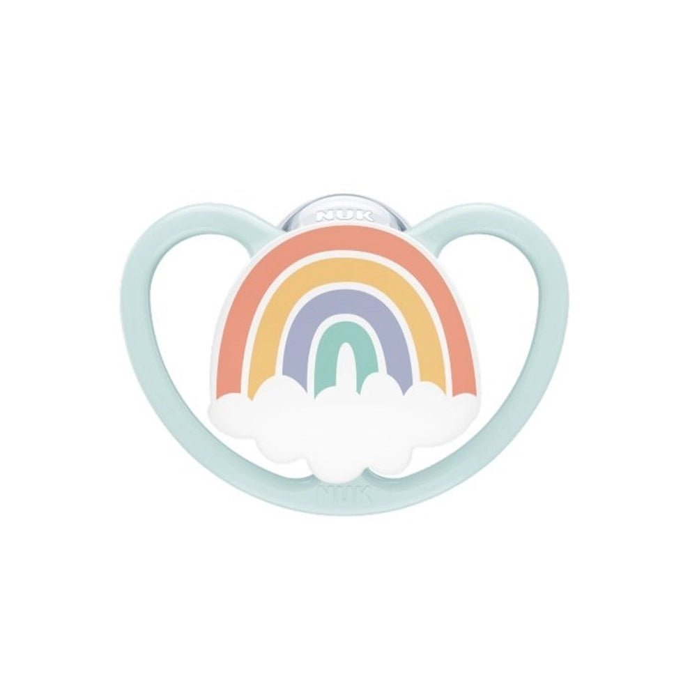 Sucette Space Avec Boîte 0-6M NUK - Arc-en-ciel
