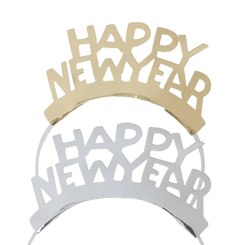 Pack de 8 bandeaux Happy New Year or et argent - vue 3