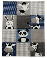 Tapis Rectangulaire ZOO 80x150 cm Un Amour de Tapis - Bleu & Gris & Noir