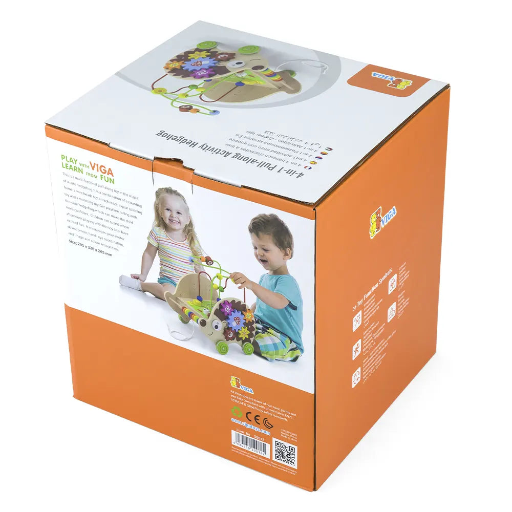 Viga Toys Hérisson D'activité à Tirer 4 En 1 12M+