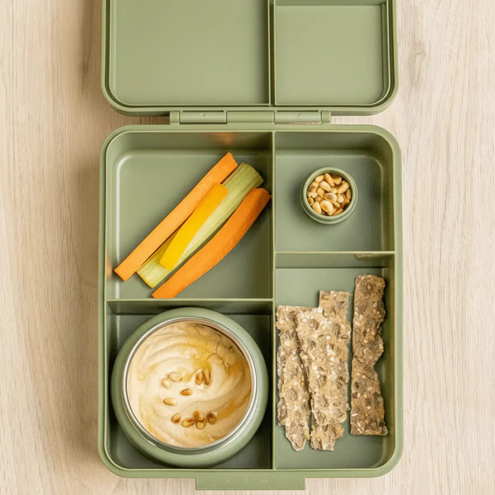 Citron Grande Lunchbox avec Pot Alimentaire Isotherme - Vert