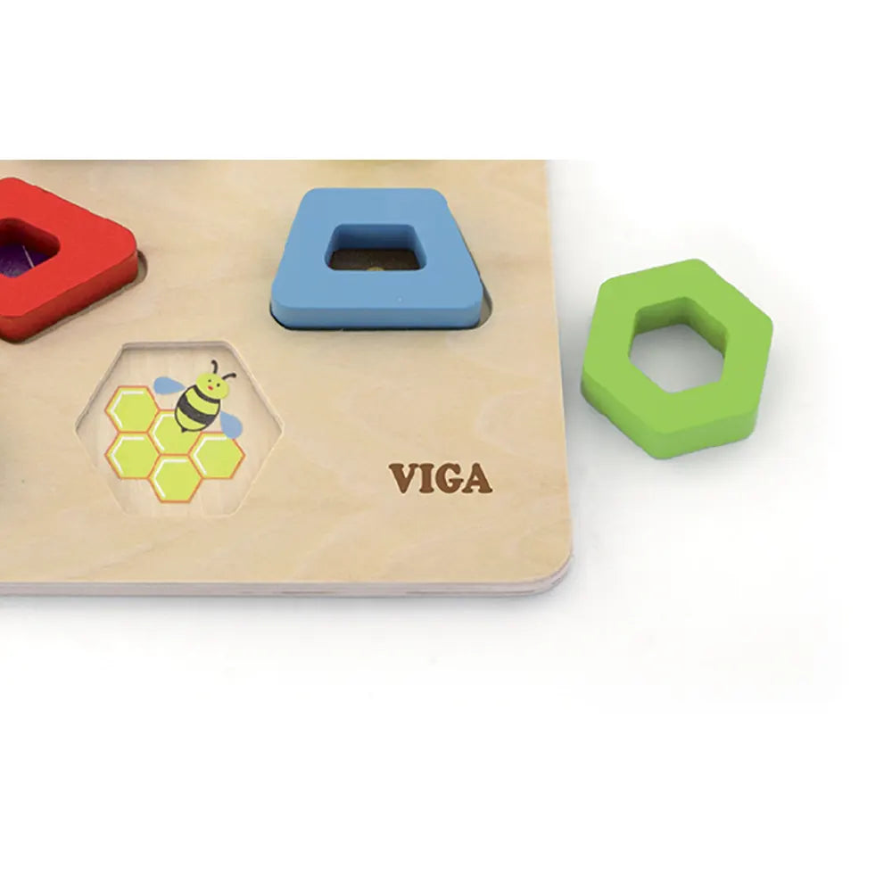Viga Toys Puzzle Chiffres & Formes en Bois 18M+