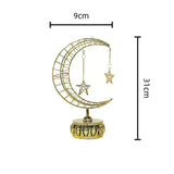 Lámpara de Mesa LED Metálica 31x9 cm - Luna y Estrella