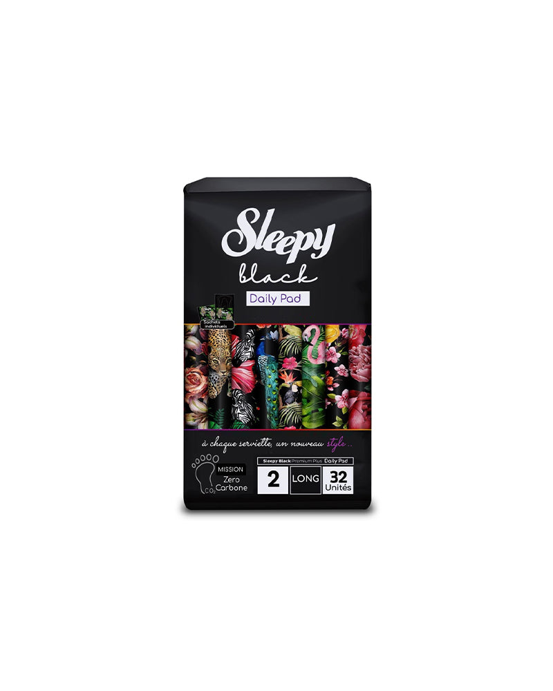 Sleepy Black Daily Protège-lingerie Long - 32 Unités