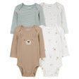 Lot de 4 Bodies à Manches Longues Carter's - Multi