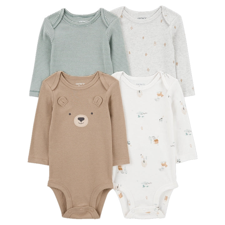Carter's Pack de 4 bodis de manga larga - Multicolor