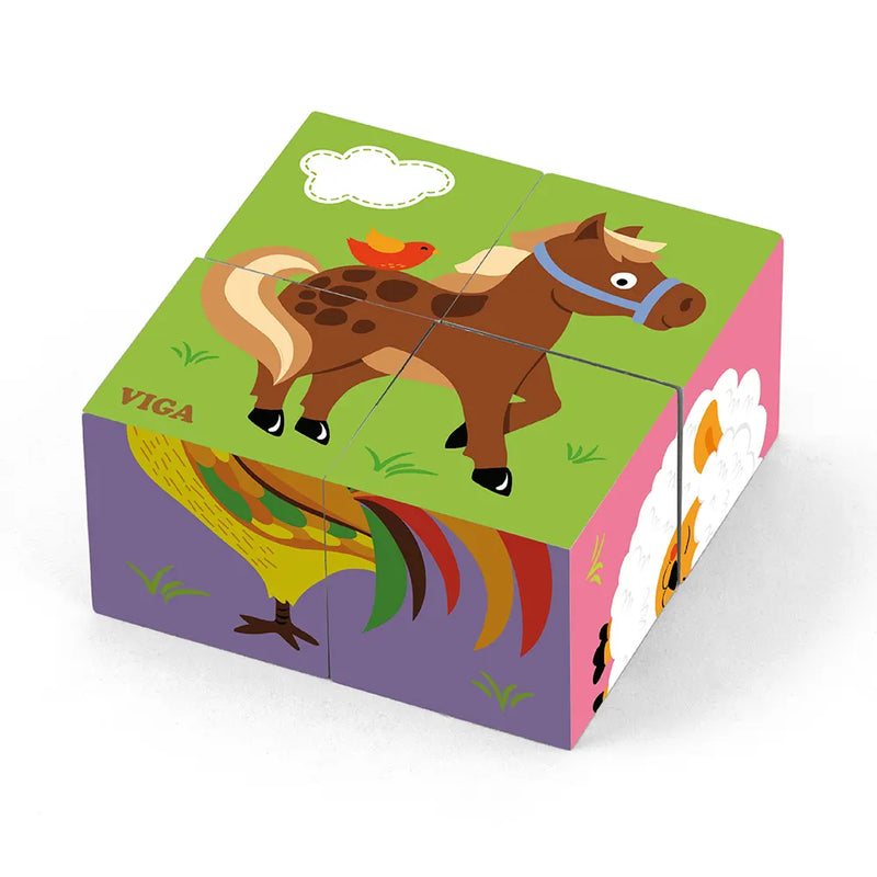 Viga Toys Puzzle Cube 6 Faces Ferme - 24M+