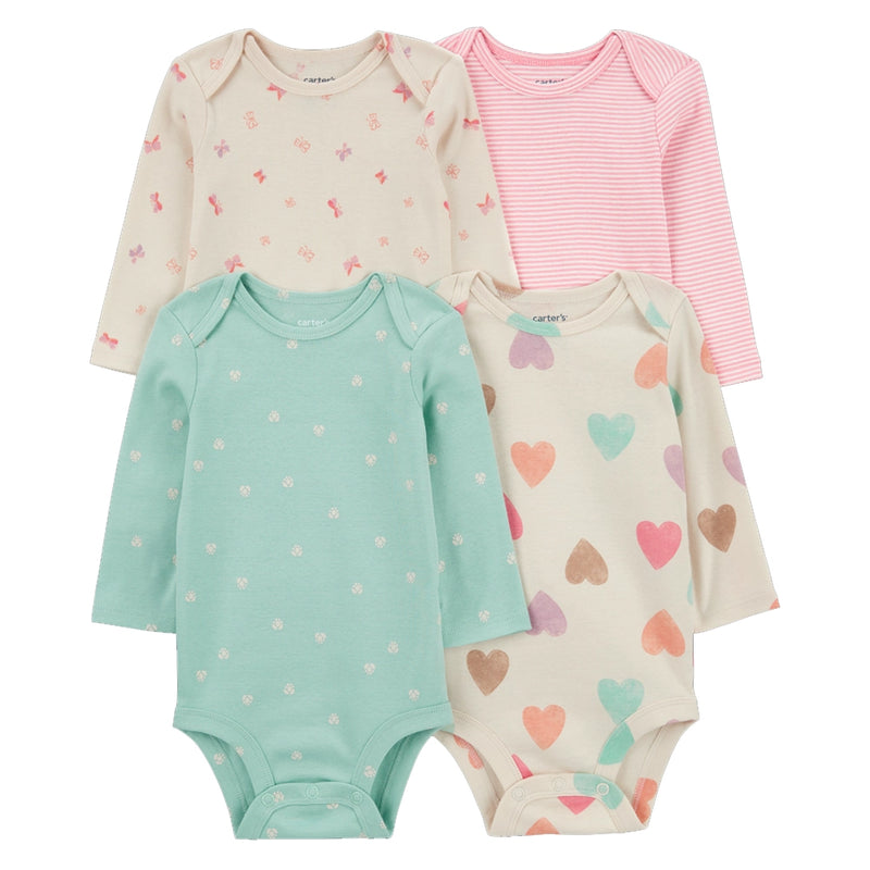 Carter's Pack de 4 bodis de manga larga - Multicolor