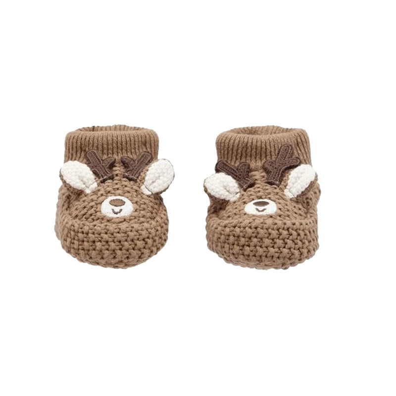 Carter's Baby Crochet Booties - Reindeer Brown