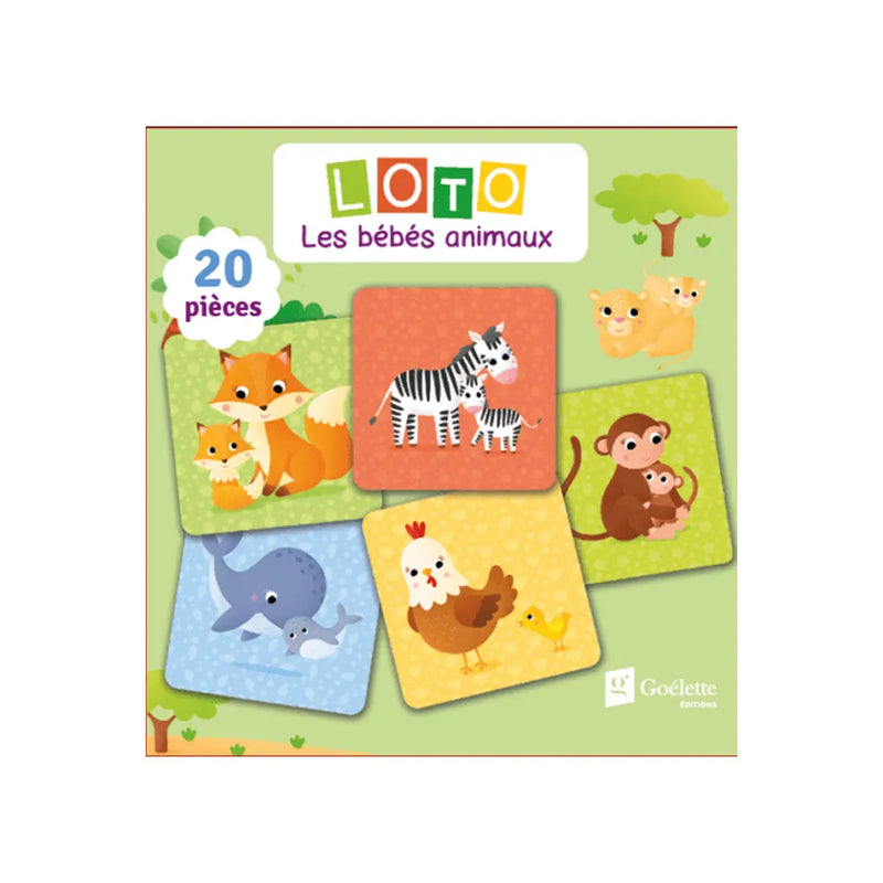 Piccolia Loto Les Bébés Animaux 6 Puzzles Illustrés dans un Coffret Pratique - 3A+